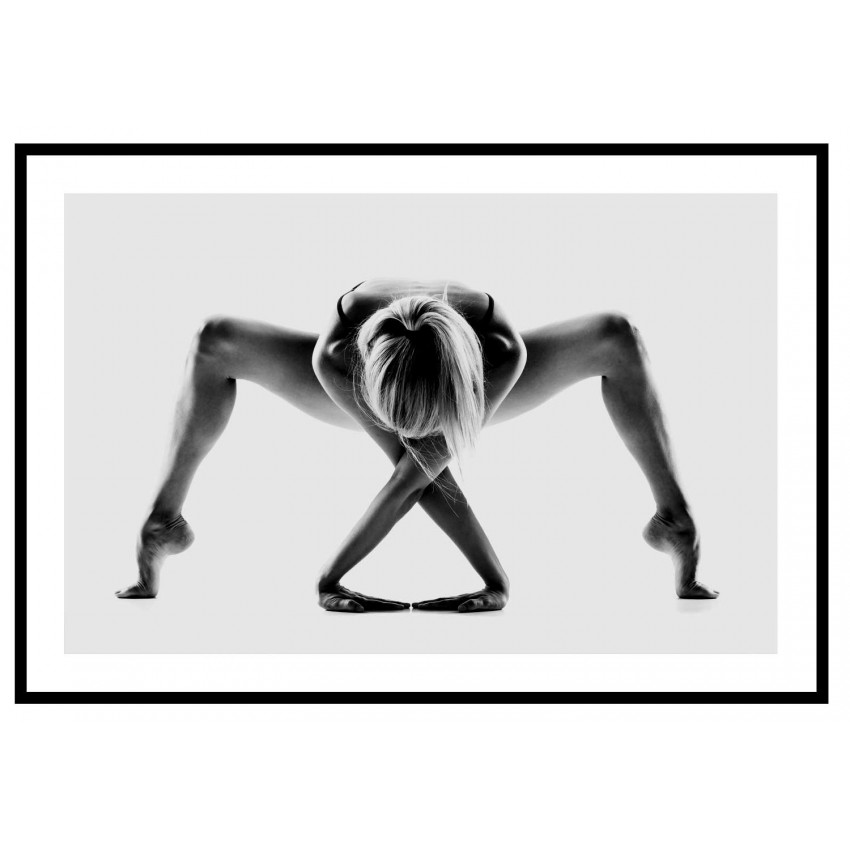 Yoga woman - Black and white poster