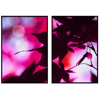 Pink Leaves - Two Piece Poster