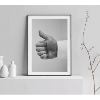 Thumbs Up - Black and white poster