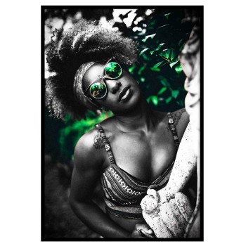Kvinna med afro & solglasögon - Poster