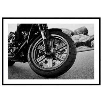 Motorcykel Harley Davidson - Svartvit plansch