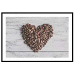 Kaffebönor hjärta - Köksposter