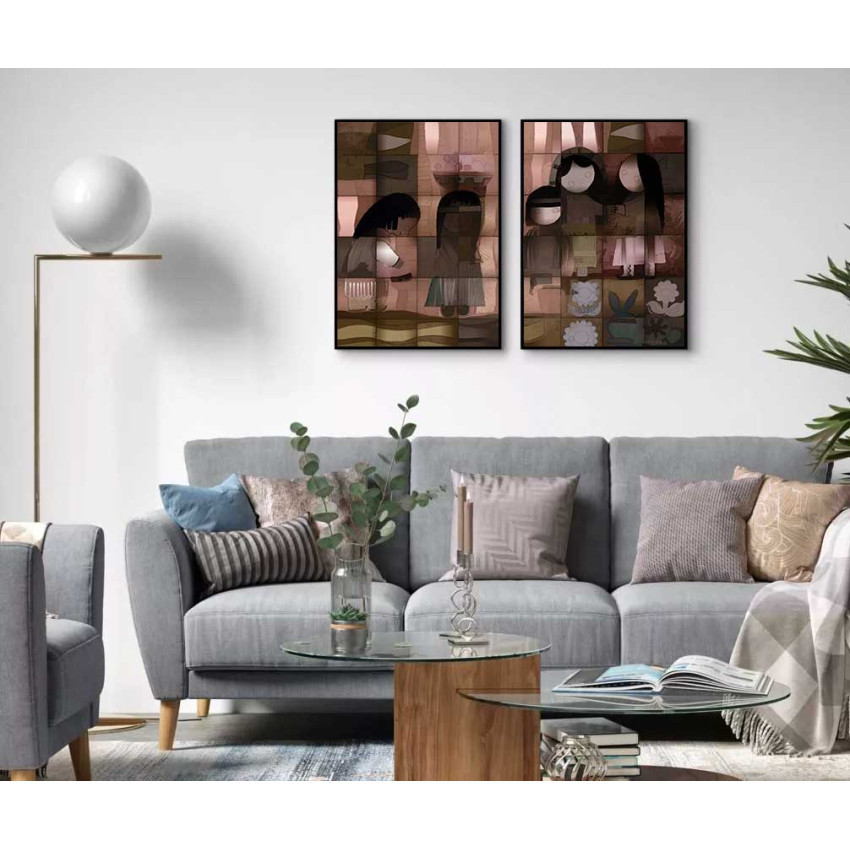 Konstnärlig målning - Tavla set i två delar