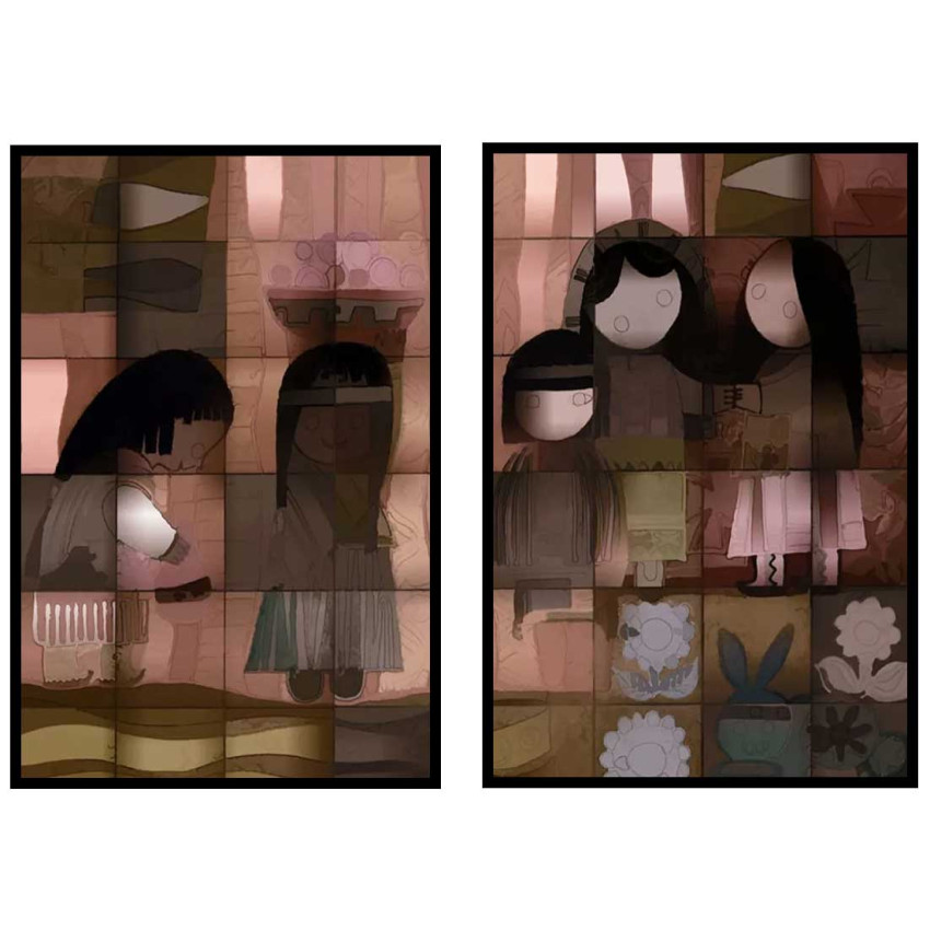 Konstnärlig målning - Tavla set i två delar