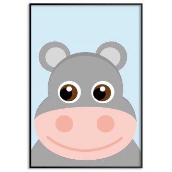 Kids poster - Funny hippo