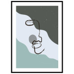 Ansikte i linjer #1 - Grafisk konst tavla