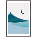 Teal Mountains #1 - Graphic arts poster