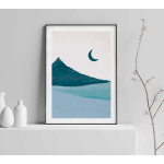 Teal Mountains #1 - Graphic arts poster