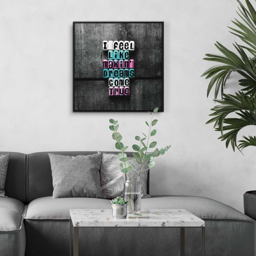 Dreams text - Kvadratisk street art poster