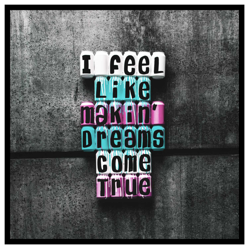 Dreams text - Kvadratisk street art poster