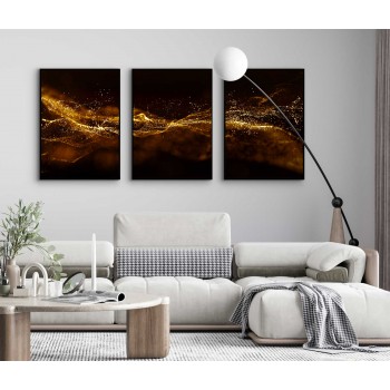 Abstract gold art - Three piece poster set