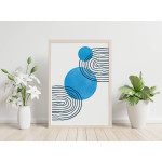Blue circle art #1 - Graphic art poster