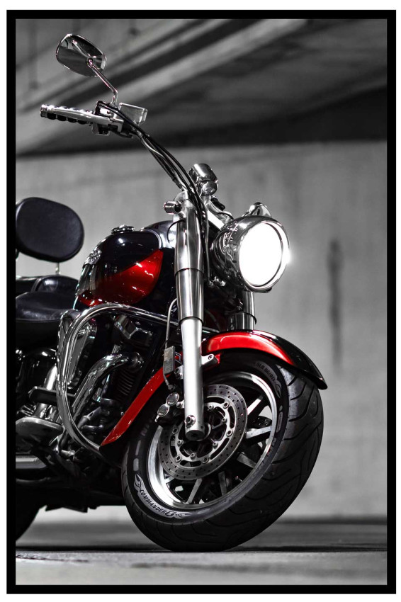 Klassisk motorcykel - Röda och svartvita posters
