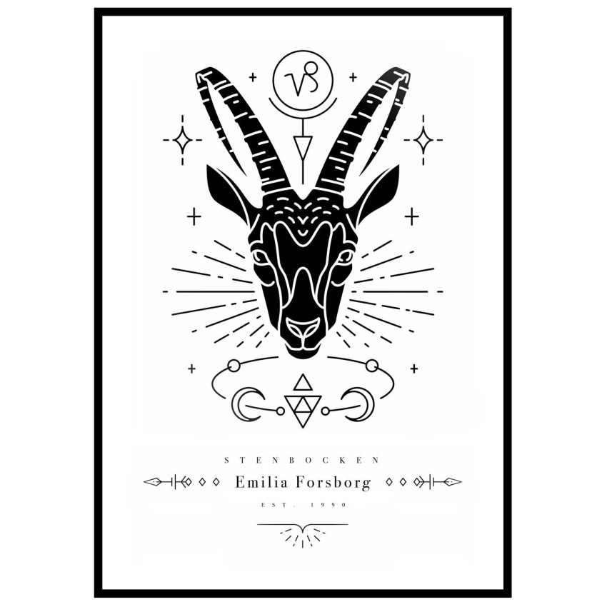 Stenbocken - Personlig poster med stjärntecken