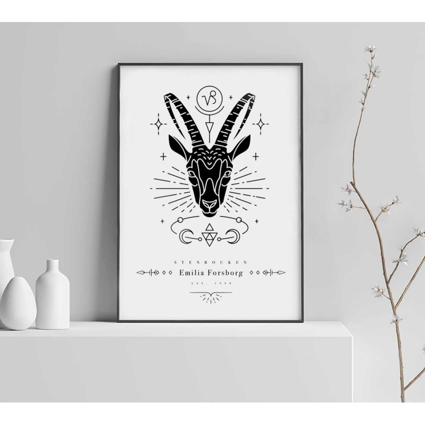 Stenbocken - Personlig poster med stjärntecken