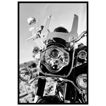 Svartvit & snygg motorcykel poster