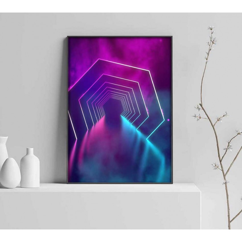Neon tunnel - Simple poster Neon tunnel - Simple poster
