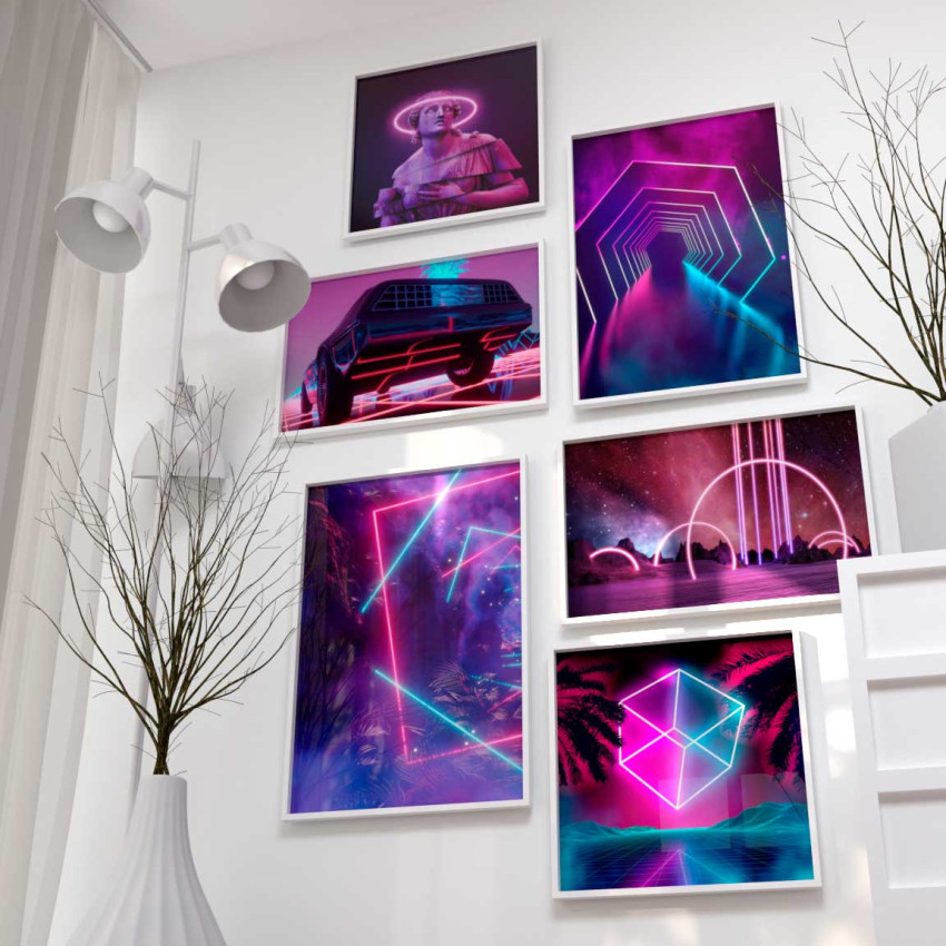 Neon laser planet - Simple poster