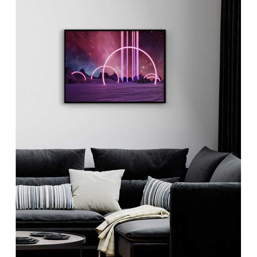 Neon laser planet - Simple poster