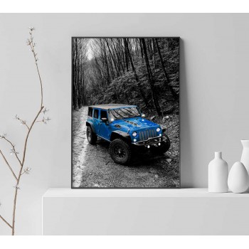 Blue Wrangler Jeep - Cool bil poster