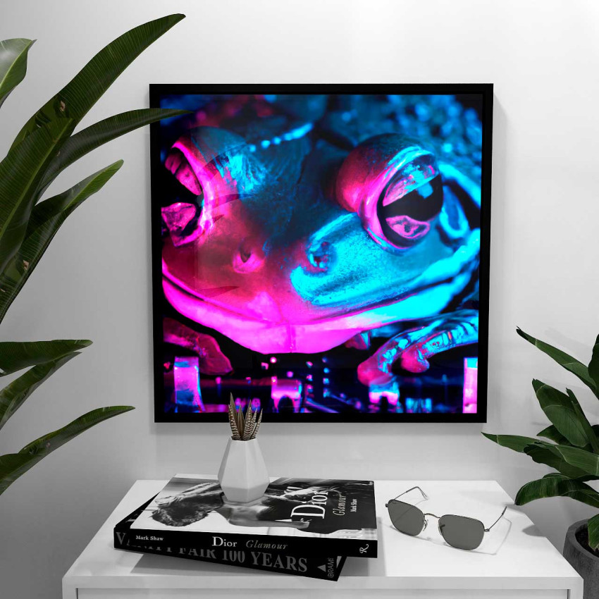 Abstract frog - Turkos cyberpunk poster
