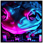 Abstract frog - Turkos cyberpunk poster