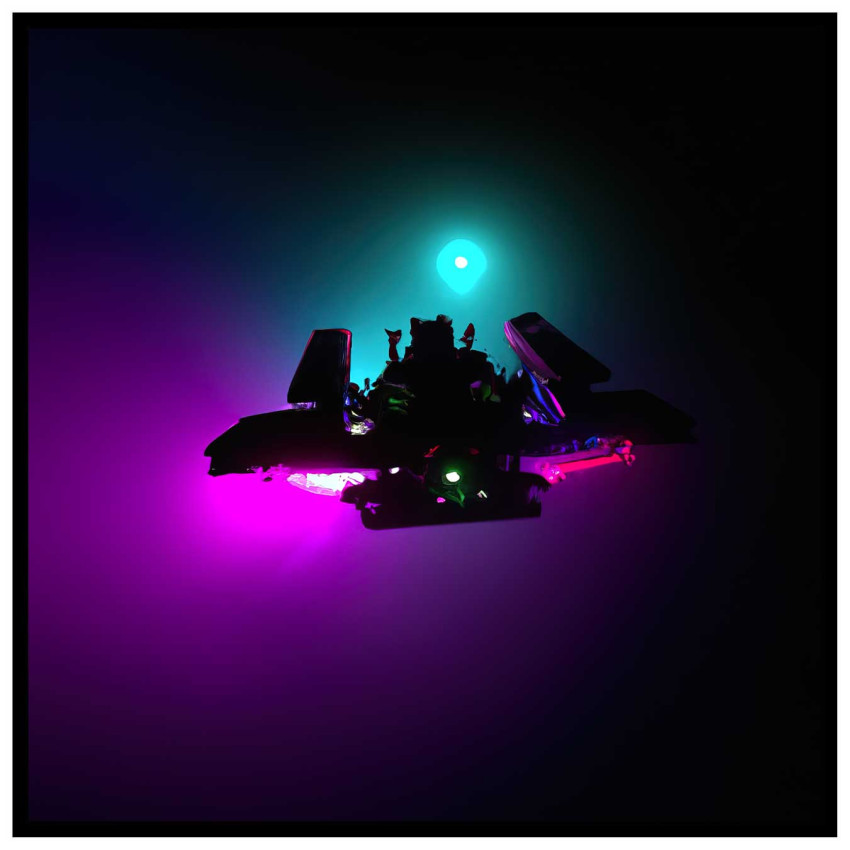 Abstract UFO - Turkos cyberpunk poster