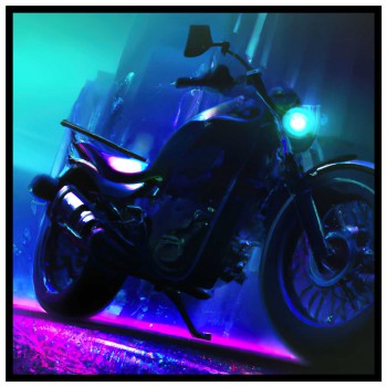 Vintage Classic Motorcycle - Cyberpunk poster