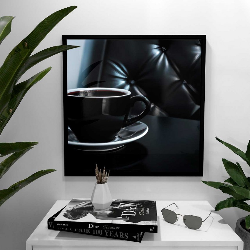 Abstrakt kaffekopp - Elegant kvadratisk köksaffisch Abstrakt kaffekopp - Elegant kvadratisk köksaffisch