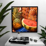 Ananas & Melon - Färgglad kökstavla Ananas & Melon - Färgglad kökstavla