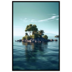 Small deserted island - Poster in light blue