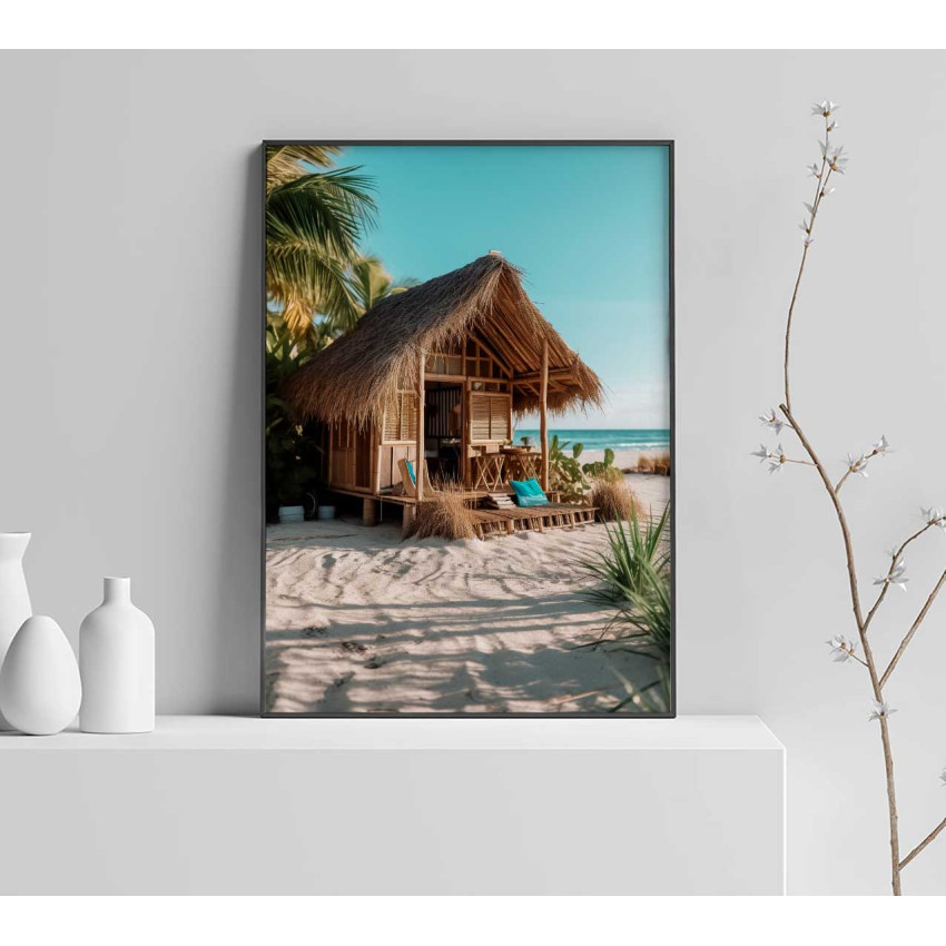 Summer beach house - Uplifting bright poster