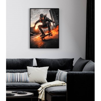 Skate into the Fire - Action skateboard print