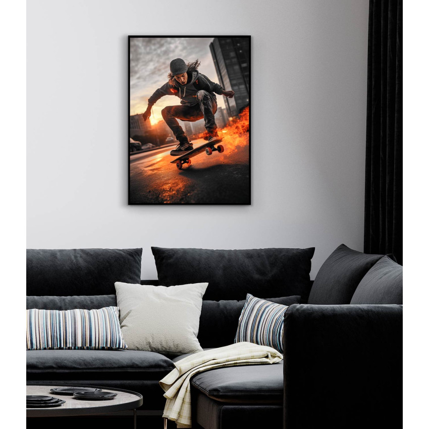 Skate into the Fire - Action skateboard print