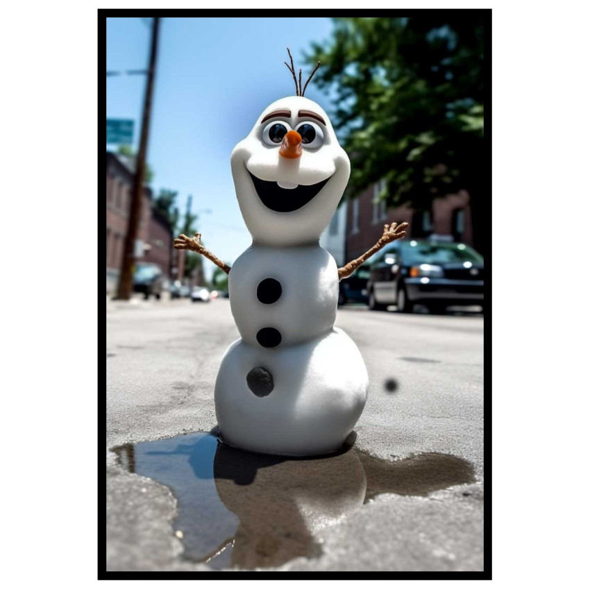 Mr Frost is melting - Funny and happy poster