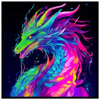 Dragon of Colors - Square & colorful poster