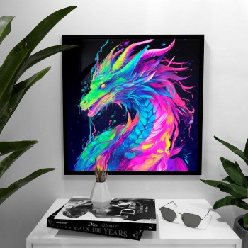 Dragon of Colors - Kvadratisk & färgstark poster