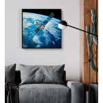 Space Satellite - Cool square poster