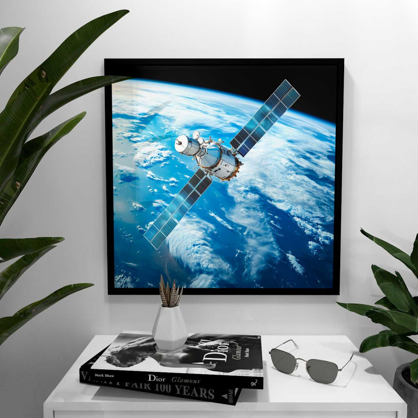 Space Satellite - Cool square poster