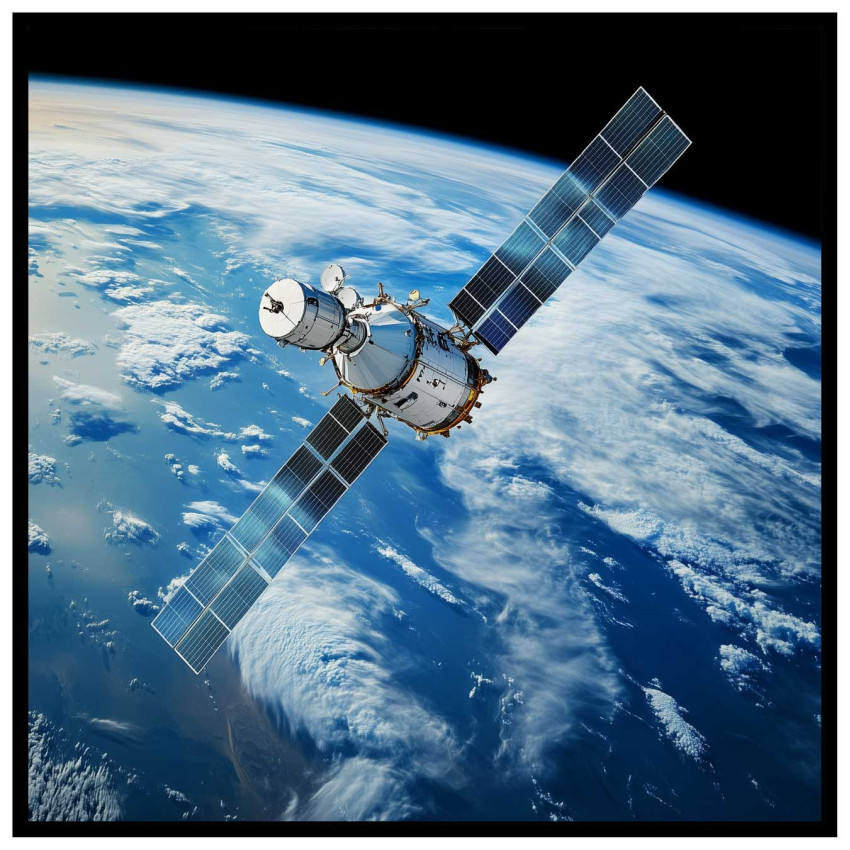 Space Satellite - Cool square poster