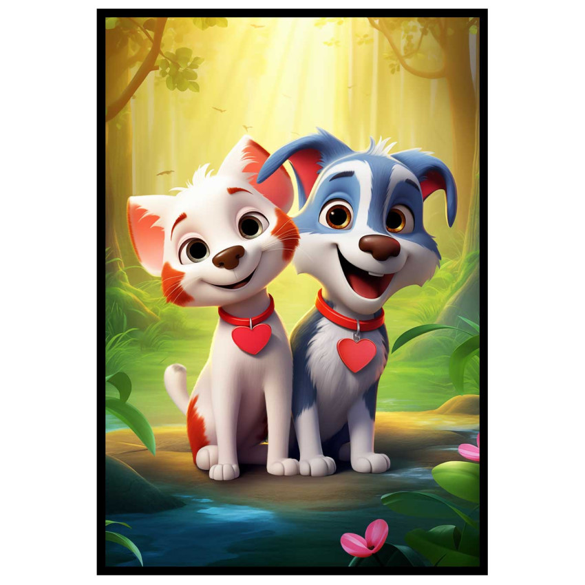Lovely Cat & Dog - Kids poster