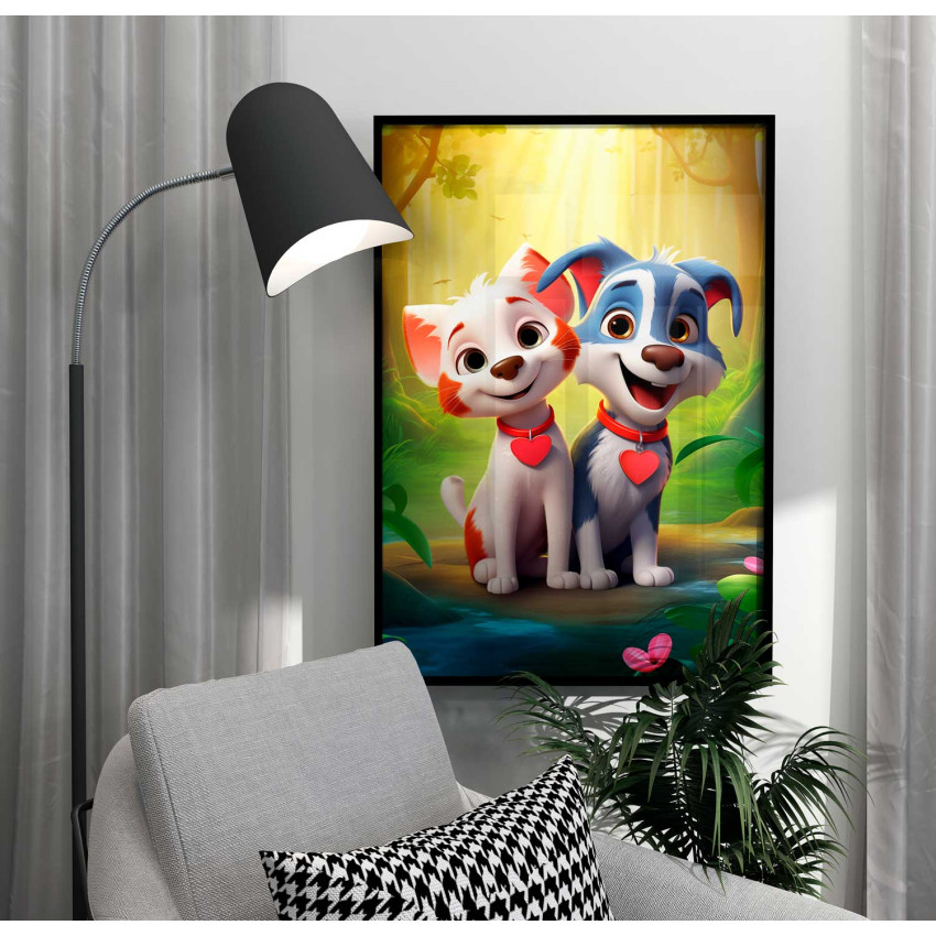 Lovely Cat & Dog - Kids poster