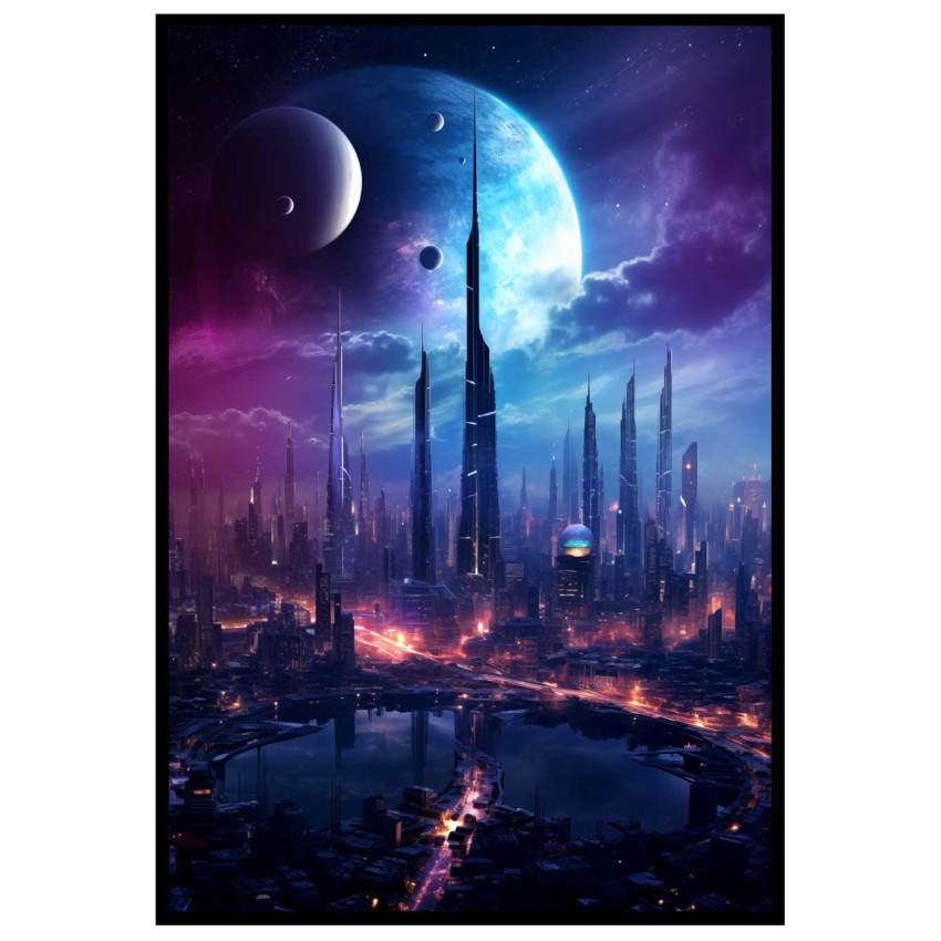 Future City Planet - Cyber punk poster Future City Planet - Cyber punk poster