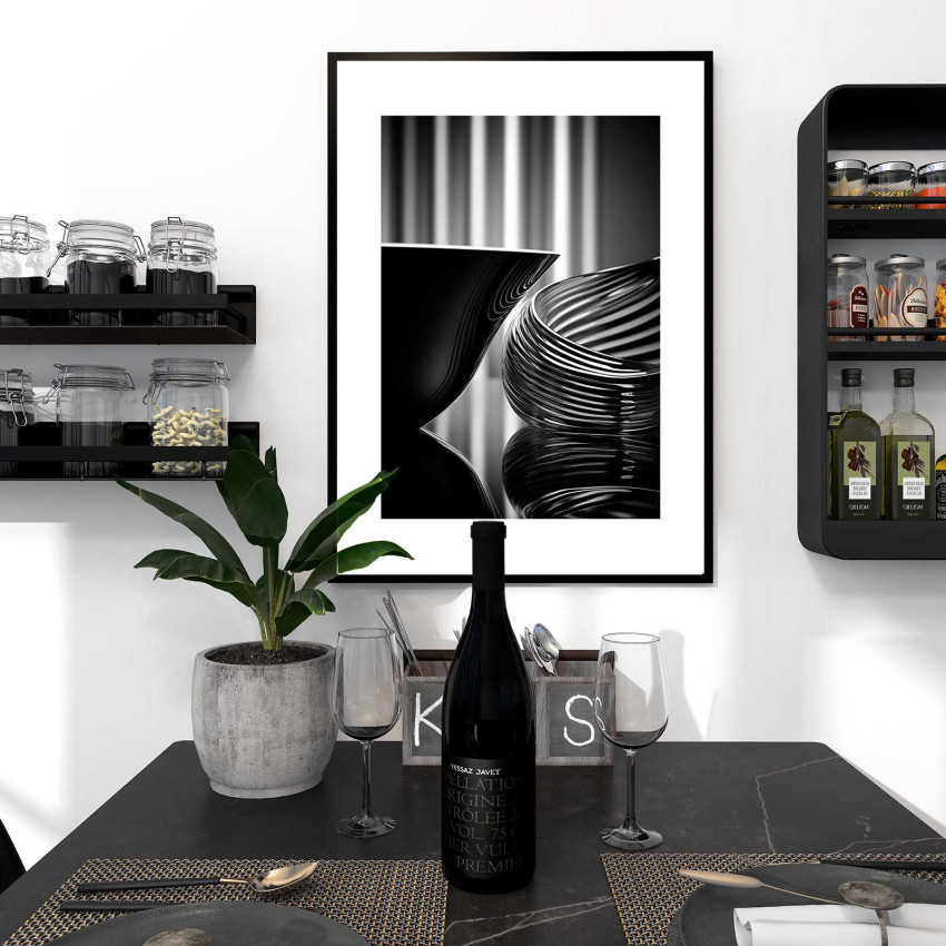 Elegant Bowl in Silver - Kitchen poster