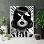 Fashion girl med vintagevibe – Poster för stilmedvetna hem Fashion girl med vintagevibe – Poster för stilmedvetna hem