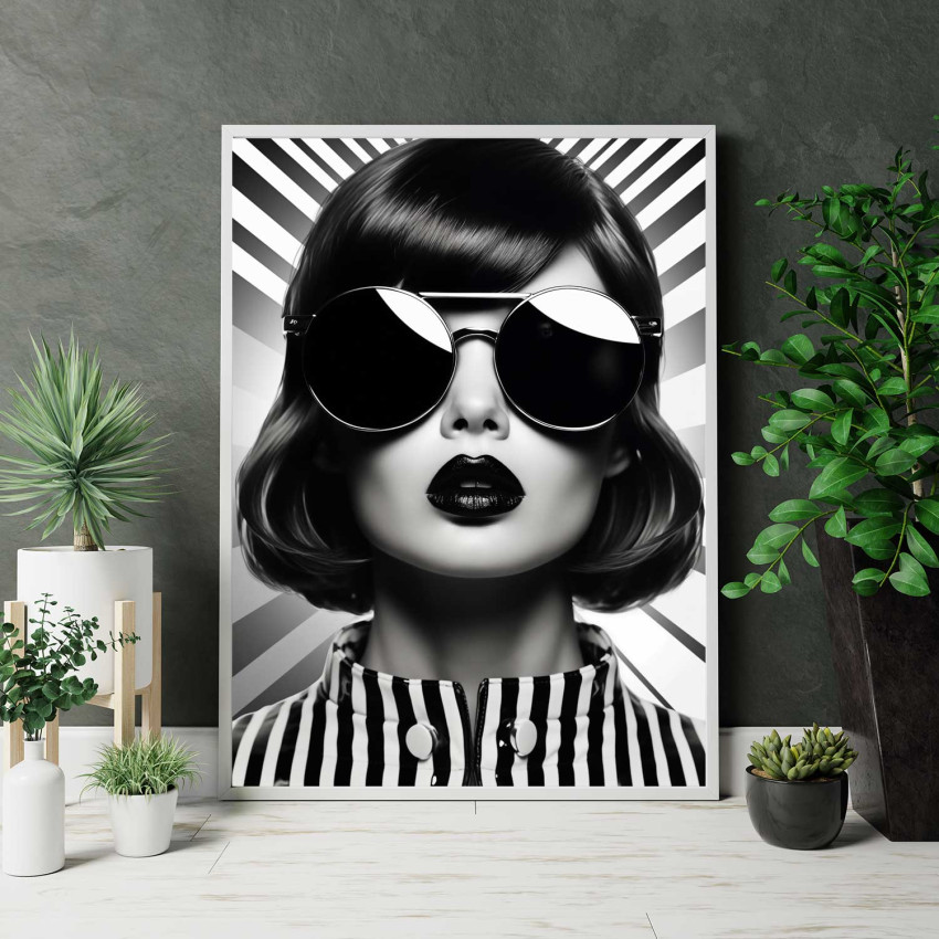 Fashion girl med vintagevibe – Poster för stilmedvetna hem Fashion girl med vintagevibe – Poster för stilmedvetna hem