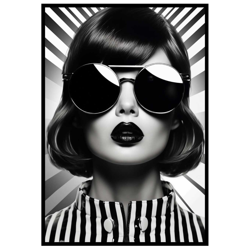 Fashion girl med vintagevibe – Poster för stilmedvetna hem Fashion girl med vintagevibe – Poster för stilmedvetna hem