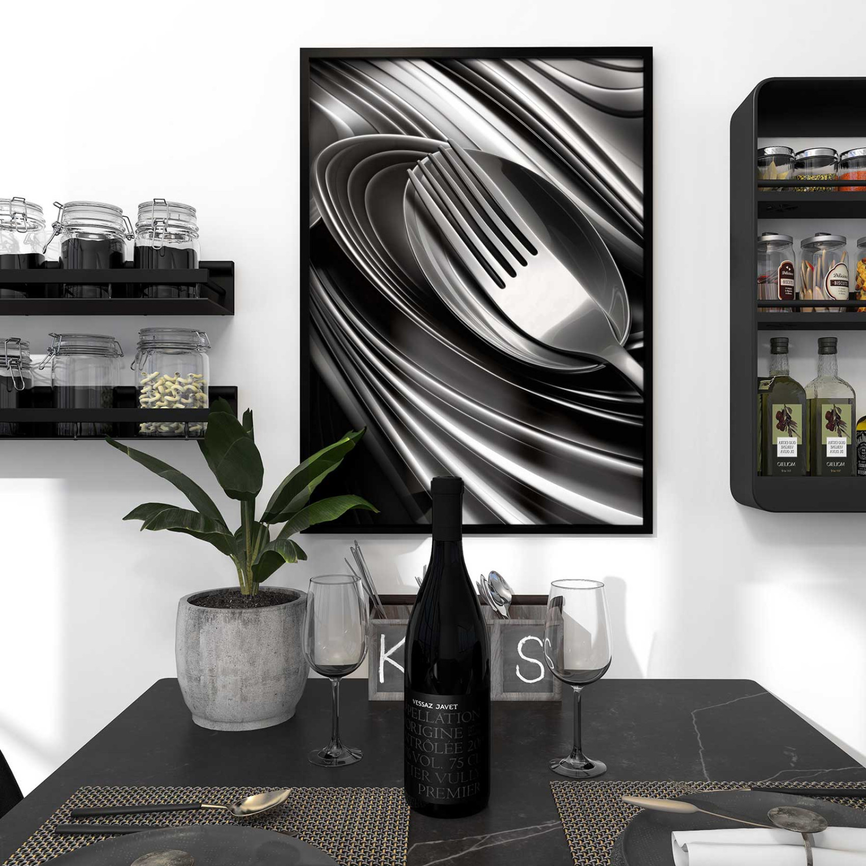 Spoon Poster Spoon and Silverware - Elegant poster