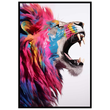 Abstract Lion - Simple & colorful poster