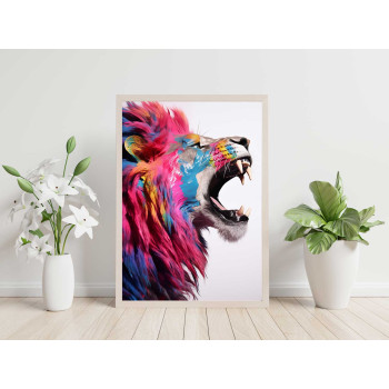 Abstract Lion - Simple & colorful poster